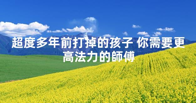 超度多年前打掉的孩子 你需要更高法力的師傅